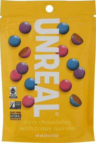 Unreal, Candy Coated Chocolate Crispy Quinoa Gems Bag, 5 Ounce