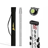 AdirPro 16-Foot Aluminum Grade Rod -8ths, 5 Section Telescopic with Carrying Case