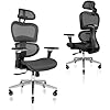 Nouhaus Ergo3D Ergonomic Office Chair Lumbar Support Mesh Office Chair with 4D Adjustable Armrest, Adjustable Headrest and Wheels, Mesh High Back Home Office Desk Chairs(Black)