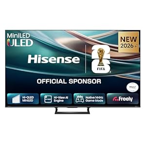 Hisense 85" 85Q8STUK MiniLED 144Hz 4K Ultra HD AI Smart TV with Freely, Netflix, Disney+ and YouTube - Hi-QLED MiniLED, Built-in Subwoofer, Hi-View AI Engine, Hi-QLED Colour, Hands-Free Voice Control