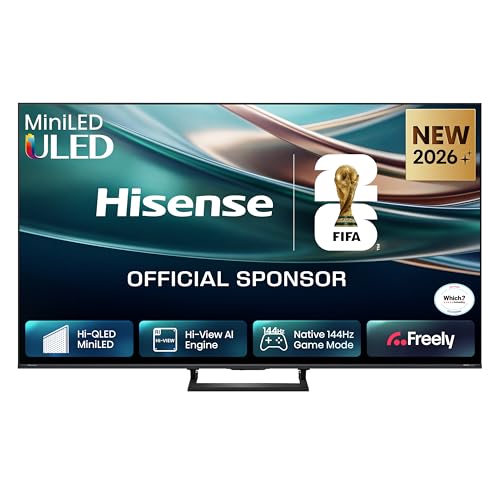 Hisense 85" 85Q8STUK MiniLED 144Hz 4K Ultra HD AI Smart TV with Freely, Netflix, Disney+ and YouTube - Hi-QLED MiniLED, Built-in Subwoofer, Hi-View AI Engine, Hi-QLED Colour, Hands-Free Voice Control
