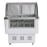 INTSUPERMAI Hard Ice Cream Showcase Commercial 10 Pan Ice Cream Refrigerator Gelato Dipping Cabinet Freezer Display Case 220V 136L
