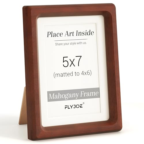 Picture Frame, USA-Sourced Hardwood Photo Frame, Mahogany, 5x7