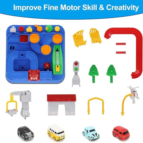 Image of Multi-Level Car Track Adventure Toy Set for Kids with 4 Cars | Interactive Push & Go Activity Board | Educational Toy for Boys & Girls