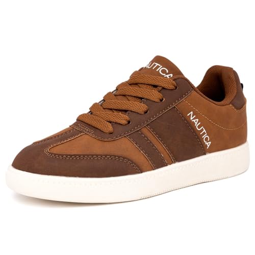 Nautica Boys Girls Casual Fashion Shoes – Comfortable Soccer Classic Walking Tennis Sneakers for Kids – Breathable, Lightweight & Flexible (Lace Up/Bungee) (Low-Top/High Top)