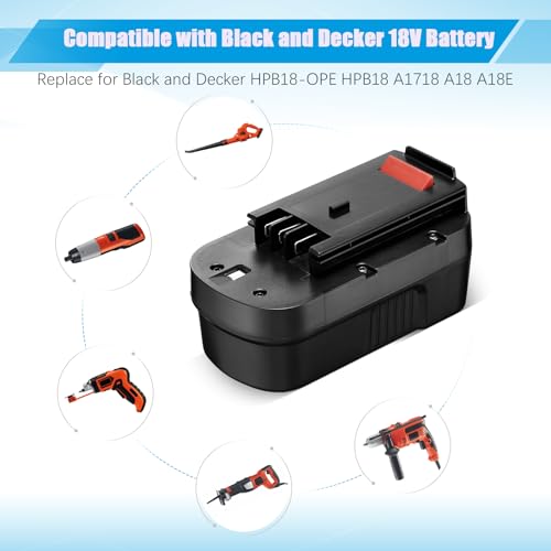 Powerextra 2 Pack 4.0Ah 18Volt HPB18 Replacement Battery Compatible with Black and Decker HPB18 HPB18-OPE 244760-00 A1718 FS18FL FSB18 Firestorm Black & Decker 18 Volt Battery - Thumbnail 3