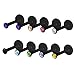 Aprilsky Mixed Czech Crystal Gem 16G Black Acrylic Labret Stud Monroe Bar Lip Ring Stud Piercing Set - 10 Pieces