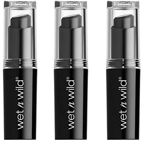 Wet N Wild MegaLast Lip Color, 986A Black Out, 0.11 oz/3.3 g, Pack of 3
