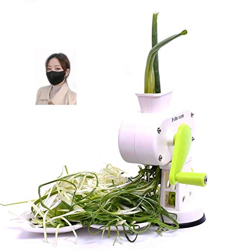Hoho com scallion slicer.potato. Peelers ,Cutter, .Vegetable .Chopper .Shredder (White) /cleaning brush, gift (mask)