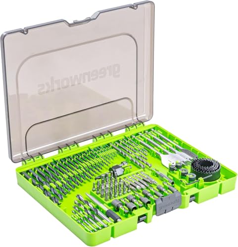 Image of Greenworks 24V 1 /2 inch Brushless Cordless Drill (800 In-lbs.), 4.0Ah (24,000mAh Power Bank) USB-C Battery, 3.3 FT Braided Cable, 65W Rapid Charger + 90 Piece Black Oxide Drilling and Driving Bit Set