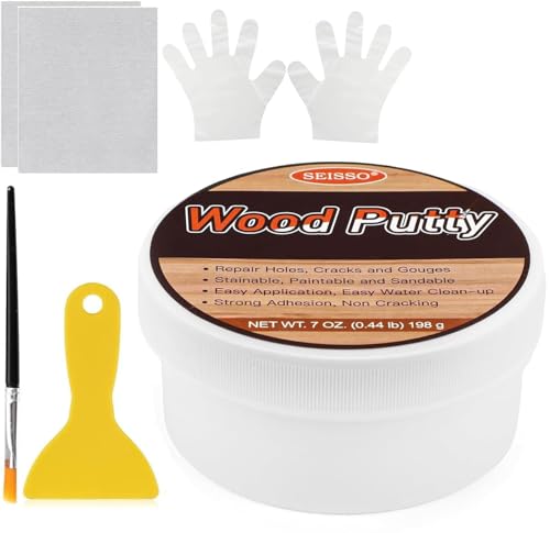 SEISSO 200g Masilla de Madera Caoba, Masilla en Pasta Tapagrietas para Rellenar Agujeros, Grietas, Kit de Reparación de Parquet