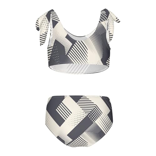 KLL Black and White Stripes Girls' 2 Piecing Bikini Sets Beach Swimsuits Swimwear Cute Shoulder Strap2