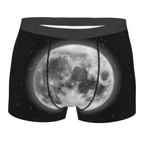 Full Moon and Stars Mens Underwear Boxer Briefs Him Moisture Wicking Boxer Briefs