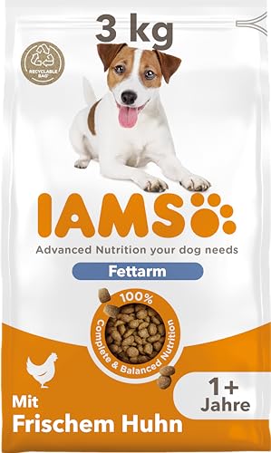 IAMS Light Hundefutter trocken mit Huhn - fettarmes Trockenfutter für Hunde ab 1 Jahr, 3 kg