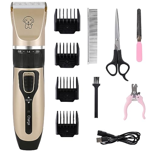 cenivi-Dog-Clippers-for-Grooming-USB-Rechargeable-Cordless-Dog-Grooming-Kit-Low-Noise-Electric-Dog-Shaver-Set-Pet-Grooming-kit-Detachable-Blade-with-4-Comb-Professional-Dog-Clippers-for-Pets
