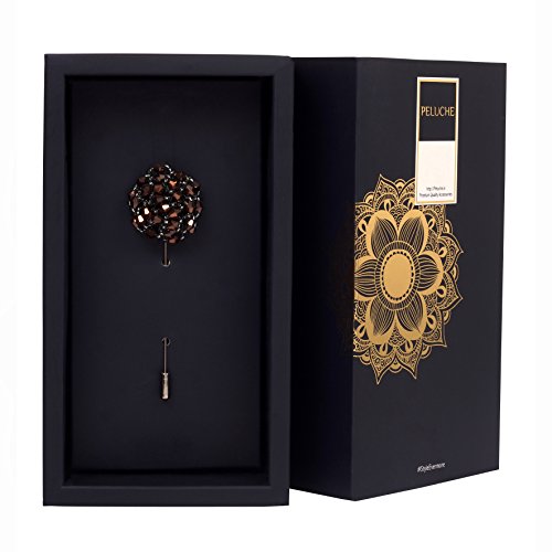 Image of Peluche Crystal Flower Brooch /Lapel Pin for Men