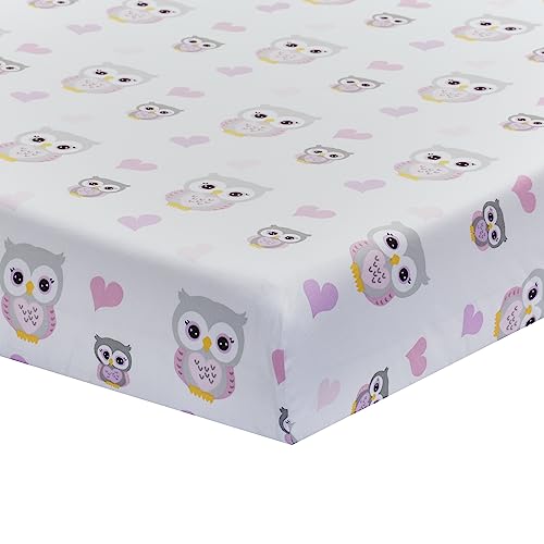image for EVERYDAY KIDS 2 Pack Fitted Girls Crib Sheet, 100% Soft Breathable Cot