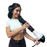 Dompel Black Hooded Hair Dryer, Satin Diffuser Cap | Enhance Hair Drying, Reduce Frizz, Protect Hair, Diffuser Cap Curly |100% Satin Universal Fit for Most Hair Dryers | Elastic Band | SIZE S