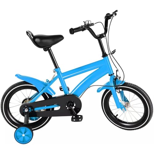 Eleeferri Kids Bike, 14 inch Children Riding Bike with Training Wheels, Height Adjustable Boys Girls Kids Bicycle Toddler Bicycles for Boy Girl 3-5 (Blue)