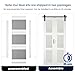 SMARTSTANDARD 48in x 84in Bifold Barn Door, Frosted Glass Barn Door with Hardware Kit Included, Pre-Drilled Holes Easy Assembly -Solid Barn Doors Slab Covered with Water-Proof PVC Surface, White