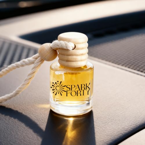 Image of Ocean Car Air Freshener Hanging | Car Perfume, 0.27 fl oz (8 ml) | 30-Day Luxury Glass Diffuser | Marine Breeze, Citrus & Green Herbal Accents | Long-Lasting Fresh Scent