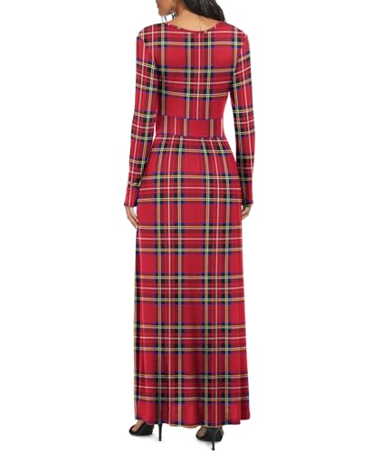 Image of LILBETTER Women Long Sleeve Deep V Neck Loose Plain Long Maxi Casual Dress