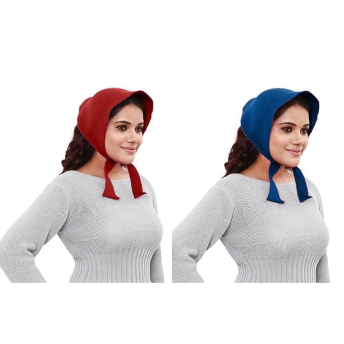 Pack of 2 Plain Maternity Muffler for Women's (Multicolored & Design Varies) - Winter Wear Woolen Head Muffler/Scarfs (Size 22 * 9 Inches)-picture-23
