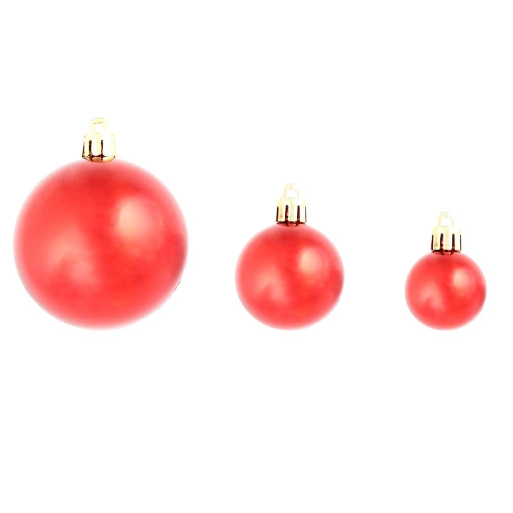 SePkus Weihnachtsbaum-Hängekugeln, 100-teiliges Weihnachtskugel-Set, 3/4/6 cm, rotes Weihnachtsbaumschmuck-Set oder Weihnachtsbaum, Zuhause, Haus, Bar, Party