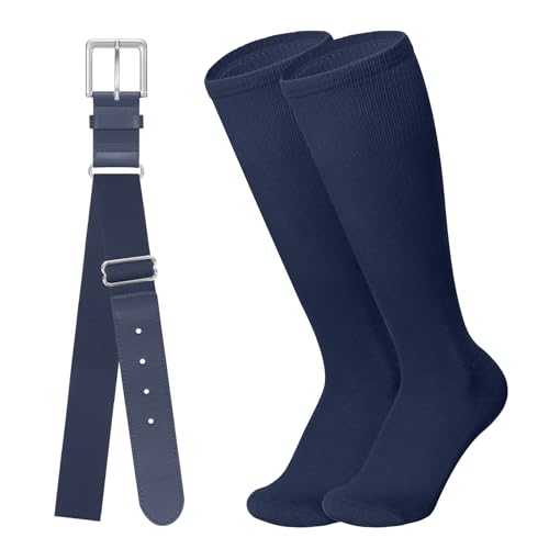 Image of Baseball Belt and Baseball Socks Combo Set for Youth and Adult Available in 20 Colors