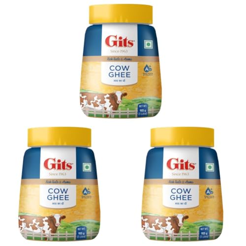 Image of Gits Cow Ghee | 1 ltr Jar | Pack of 3 | Aroma in every drop |Pure Veg | Rich Taste & Aroma|Delicious, Healthy & Nutritious | Good for the Gut, Heart, Skin and Hair