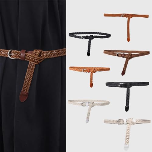 Woven Stretchy Waist Belt for Women Dresses Boho Braided Elastic Belt with Pin Buckle2