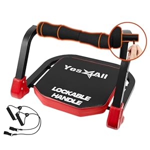 Yes4All 330LBS Ab Crunch Machine, Six Pack Training Machine, Situp Lockable With Ergonomic Foam Handle & 2 Resistance Bands, Home Gym Exercise Equipment For Total Body Workout and Core Abdominal