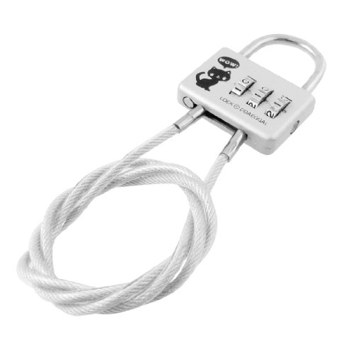 Image of Aexit Silver Tone Padlocks & Hasps 3 Digits Luggage Bag Suitcase Combination Padlock Combination Padlocks with Wire