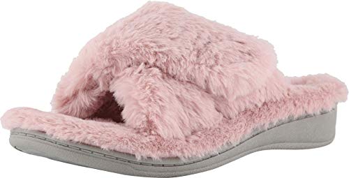 Vionic Women's Indulge Relax Plush Slipper - Adjustable Slipper with Concealed Orthotic Support Blush 11 Medium US