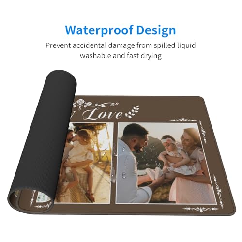 Image of Custom Large Desk Mat with Photo Text Personalized Picture Logo Non-Slip Game Computer Mouse Pad Customized Office Supplies (3 Photos)