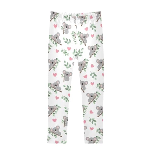 Girls Leggings Size 4T Koala White Yoga Stretchy Pants Comfortable Girl Clothes for Dresses Dance