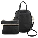 Montana West Small Crossbody Bag for Women Small Shoulder Purses Cell Phone Bag Trendy Cross Body with Zipper Coin Purse MWC-383BK