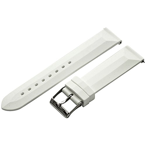 Clockwork Synergy - Divers Silicone Watch Band Straps - White - 16mm for Men Women