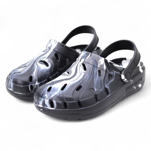 Image of Red Tape Men's Discover Marble Effect Clogs | Comfortable Slip-On Sandals with Adjustable Back Strap