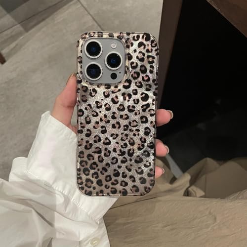 inewateri Compatible for iPhone 14 Pro Max Case with Cute Cheetah Leopard Print Retro Aesthetics Design Soft Slim TPU Shockproof Protective Bumper Glitter Shiny Phone Cover-Gold by inewateri - Image 5