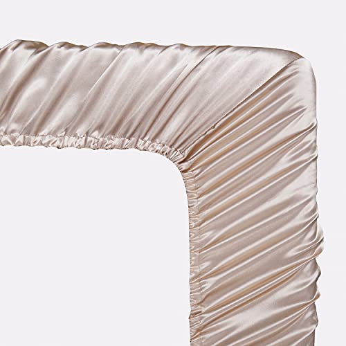 Miniatura 4 de Jemiipee Juego De Sabanas De 4 Piezas Raso Cama 150 Color Sólido 150x200 Cm Para Colchón De Hasta 36 Cm De Altura - Sábana Bajera Ajustable, Encimera Y 2 Funda De Almohada - Caqui