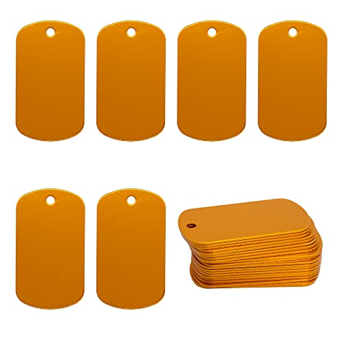 Image of StayMax Aluminum Blank Tags Stamping Blanks 25 Pack (Orange)
