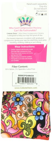 Image of Celeste Stein Therapeutic Graduated Women Compression Socks, Diabetic Socks For Womens, 8-15 mmHg For Regular Calf