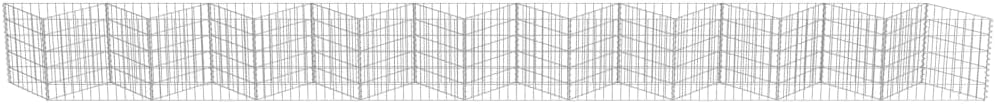 vidaXL Gabion Basket for Garden, Galvanised Steel Gabion Planter, Gabion Raised Bed, High Load Capacity, 248''x11,8x19,7''