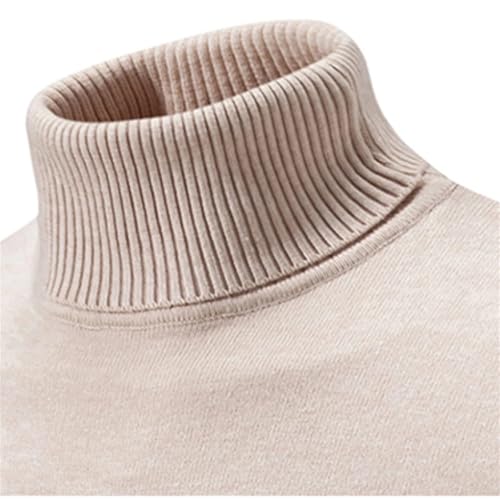 Jegsnoe Men's Turtleneck Pullover Sweater Men Casual Elastic Knit Sweaters2