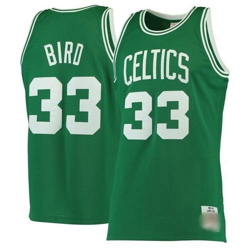 WOLFIRE WF Camiseta de Baloncesto para Hombre, NBA, Boston Celtics # 33 Larry Bird Bordado, Transpirable y Resistente al Desgaste Camiseta Retro, Classic (Bird Verde, 3XL)