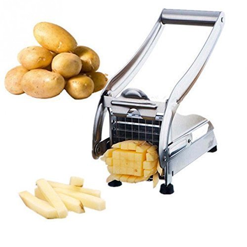 PRITAMA French Fries Cutter Machine Potato Chips Maker Slicer Cutter, French Fries Cutter Chipser for Kitchen with 2 Blades (B0CW1W8X43) Amazon Price History, Amazon Price Tracker