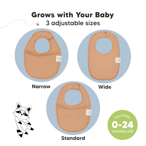 Image of 8-Pack Organic Baby Bibs for Boys, Girls - Soft Cotton Drooling and Teething Bibs for Baby Girl & Boy, Extra Absorbent, Easy to Clean & Put On for Toddler, Newborn, Infant 0-24 Months (Mauve)