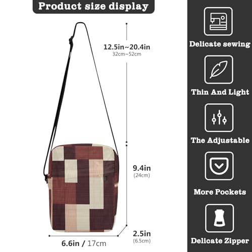 messenger bag crossbody Crossbody Small Bags For Women cross body purses for women Adjustable Strap for Shopping Shopping- Fashion Squares Burgundy Neutral3