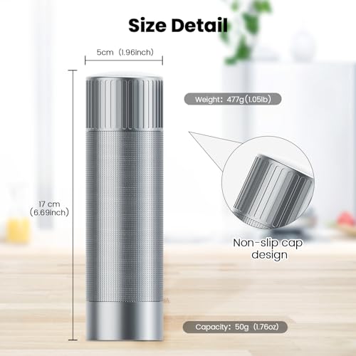 Luvan Salt Grinder, Professional Grade Salt Mill with Unique Burr Grinder, 12 Adjustable Coarseness Settings - Image 3